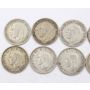 10X Great Britain 6 pence siver coins 1928 31 33 36 39 40 42 43 44 45 circulated