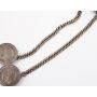 1887 Victoria 23 inch .925 silver coin belt 2xDouble Florins 6xShillings 152g