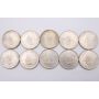 1952 South Africa 5 Shillings 10x Large silver coins Capetown 10-coins AU-UNC