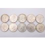 1952 South Africa 5 Shillings 10x Large silver coins Capetown 10-coins AU-UNC