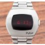 Pulsar P2 RED LED Digital Time Computer James Bond 007 Vintage Watch with box