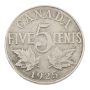 1925 Canada 5 cents VG details obverse damage