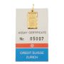 Vintage Credit Suisse 1g Gold Bar Zurich in 14K Bezel Pendant Assay Card 1981