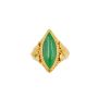 22K Gold Burmese Jadeite Ring – Cabochon Navette Cut – Size 7.5 – 8.5g