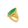 22K Gold Burmese Jadeite Ring – Cabochon Navette Cut – Size 7.5 – 8.5g