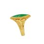 22K Gold Burmese Jadeite Ring – Cabochon Navette Cut – Size 7.5 – 8.5g
