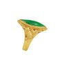 22K Gold Burmese Jadeite Ring – Cabochon Navette Cut – Size 7.5 – 8.5g