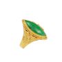 22K Gold Burmese Jadeite Ring – Cabochon Navette Cut – Size 7.5 – 8.5g