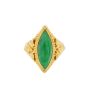 22K Gold Burmese Jadeite Ring – Cabochon Navette Cut – Size 7.5 – 8.5g