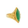 22K Gold Burmese Jadeite Ring – Cabochon Navette Cut – Size 7.5 – 8.5g