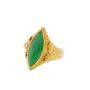22K Gold Burmese Jadeite Ring – Cabochon Navette Cut – Size 7.5 – 8.5g