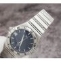 Omega Constellation 396.1201 Grey Blue Dial Stainless Steel Quartz Watch