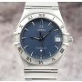 Omega Constellation 396.1201 Grey Blue Dial Stainless Steel Quartz Watch