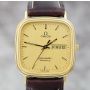 Vintage Omega Seamaster Quartz 1435 Gold Day Date 30mm Mens Watch