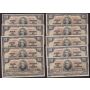 10x 1937 Canada $100 banknotes all 10-notes in FINE condition or better
