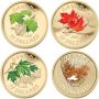 2010 Canada $75 4-coin Gold Set 14K Four Seasons Coloured Maple Leaf Set