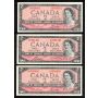 17 x Canada 1954 $2 banknotes mixed signatures and prefix AU+ to Choice AU
