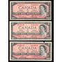 20 x Canada 1954 $2 banknotes mixed signatures and prefix FINE or better