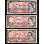 20 x Canada 1954 $2 banknotes mixed signatures and prefix FINE or better