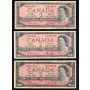 20 x Canada 1954 $2 banknotes mixed signatures and prefix FINE or better