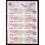 10 x 1989 Canada $10 consecutive notes Bonin Thiessen BDY 719630-39 CH UNC
