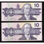 10 x 1989 Canada $10 consecutive notes Bonin Thiessen BDY 719630-39 CH UNC