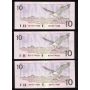 10 x 1989 Canada $10 consecutive notes Bonin Thiessen BDY 719630-39 CH UNC