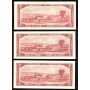 3 x Canada 1954 $2 banknotes Lawson Bouey O/G R/G U/G Choice UNC
