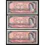 6 x Canada 1954 $2 notes Beattie Rasminsky E/U O/U R/U U/U V/U Y/U CH UNC