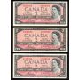 5 x Canada 1954 $2 notes Bouey Rasminsky C/G F/G G/G H/G I/G CH UNC