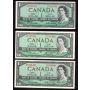 6 x Canada $1 notes BR F/F J/O K/N P/P T/Y  LB A/I   6 notes Choice Uncirculated