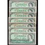 7 x 1954 Canada $1 banknotes 7 notes grading from EF to Choice AU+