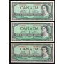 7 x 1954 Canada $1 banknotes 7 notes grading from EF to Choice AU+