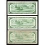 7 x 1954 Canada $1 banknotes 7 notes grading from EF to Choice AU+