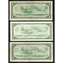 3 x Canada 1954 $1 replacement notes Beattie Rasminsky 2x *B/M 1x *A/Y VF 