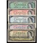 1954 Canada $1 $2 $5 $10 $20  banknote set 5-notes VG to VF