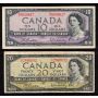 1954 Canada $1 $2 $5 $10 $20  banknote set 5-notes VG to VF