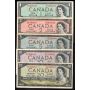 1954 Canada $1 $2 $5 $10 $20  banknote set 5-notes VF