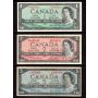 1954 Canada $1 $2 $5 $10 $20  banknote set 5-notes VF