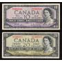 1954 Canada $1 $2 $5 $10 $20  banknote set 5-notes VF