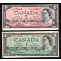 1954 Canada $1 $2 $5 $10 $20  banknote set 5-notes VF