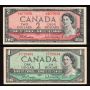 1954 Canada $1 $2 $5 $10 $20  banknote set 5-notes VF