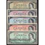 1954 Canada $1 $2 $5 $10 $20  banknote set 5-notes VF