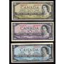 1954 Canada $1 $2 $5 $10 $20  banknote set 5-notes VF