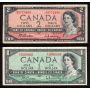 1954 Canada $1 $2 $5 $10 $20  banknote set 5-notes VF