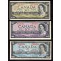 1954 Canada $1 $2 $5 $10 $20  banknote set 5-notes VF+ to EF+