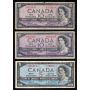 5 x Canada 1954 notes 2x $2 1x $5 2x $10 circulated and/or damaged
