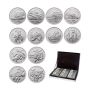 1998 - 1999 Canada 50 cents 12 Coin Sterling Silver Set Canadian Sports