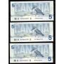 25x 1986 Canada $5 consecutive notes Bonin Thiessen GPP8868725-49 CH UNC
