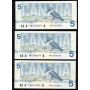 35x 1986 Canada $5 banknotes Theissen Crow all UNC to Choice UNC